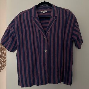 Madewell purple and lavender striped button up size small
